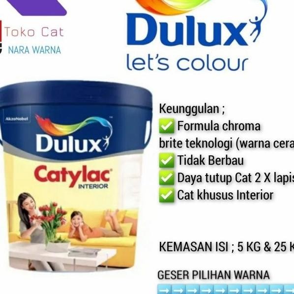 

CAT TEMBOK DULUX CATYLAC WHITE 1501 25KG ORIGINAL