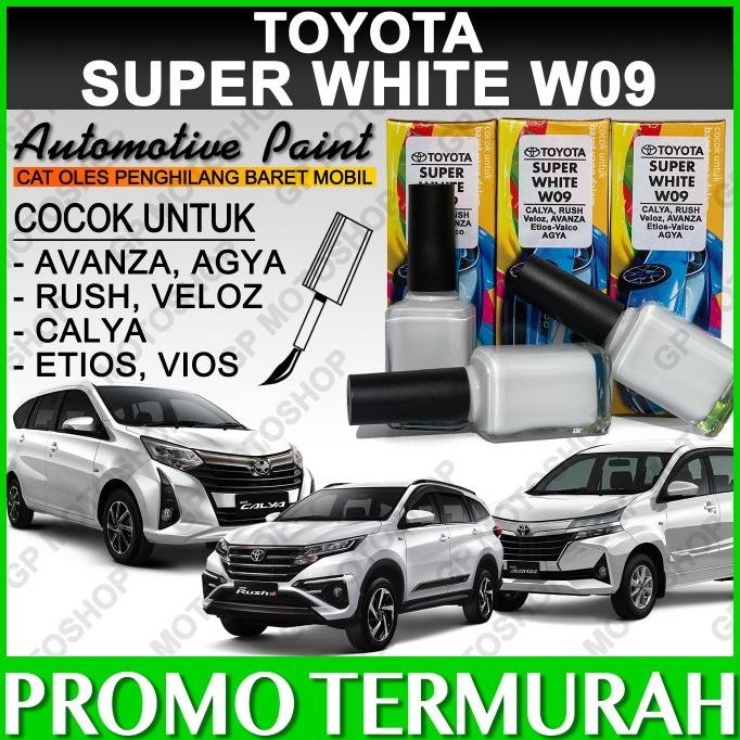 

TOYOTA WHITE SOLID W09 CAT OLES PENGHILANG BARET MOBIL AVANZA AGYA RUS ORIGINAL