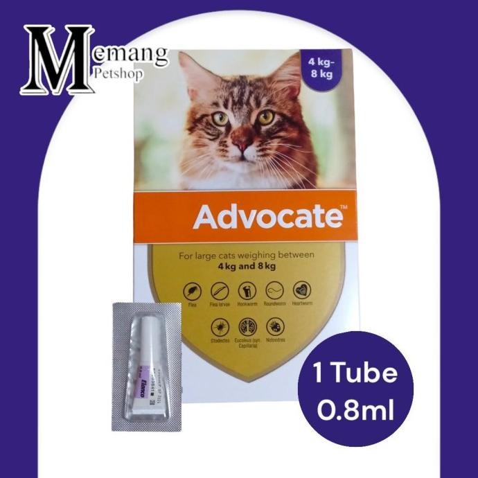 

ADVOCATE CAT 1 TUBE - KUTU - CACING KUCING 4 - 8KG ORIGINAL