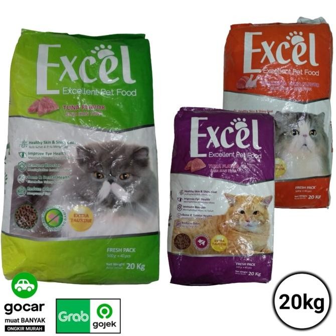 

EXCEL CAT FOOD TUNA 20KG ALL VARIANT MAKANAN KUCING EXCEL ORIGINAL