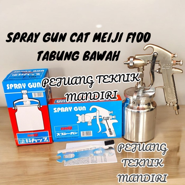 Kualitas terbaik] MEIJI F100 SPRAY GUN CAT TABUNG BAWAH MEIJI F 100 / SEMPROTAN CAT MEIJI F100