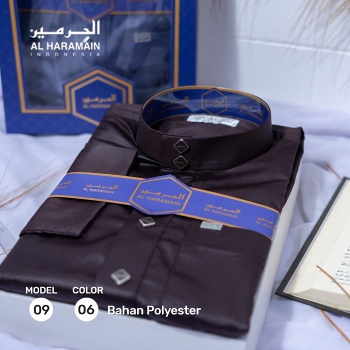 Jubah Pria AL Haramain Jubah / Gamis Pria Dewasa Premium 09 (size 50-56) - Coklat Tua 06, 50/20 slim