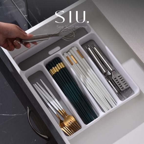 

Berkualitas Drawer Cutlery Utensil Organizer Laci Sendok Garpu Spatula Pisau Peralatan Dapur Kosmetik Alat Tulis Serbaguna