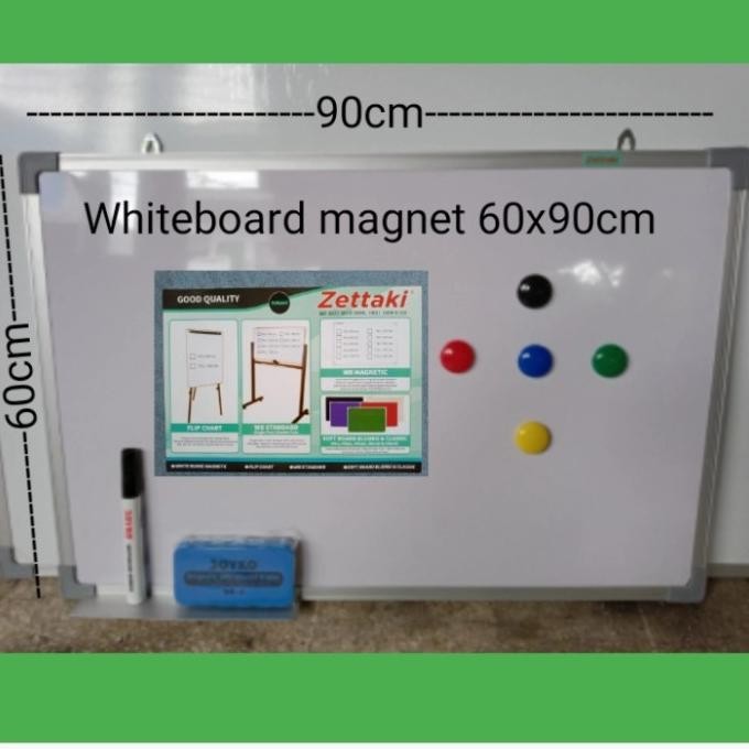 

TERBARU - PAPAN TULIS WHITEBOARD MAGNET GANTUNG SINGLE FACE ZETTAKI 60X90CM