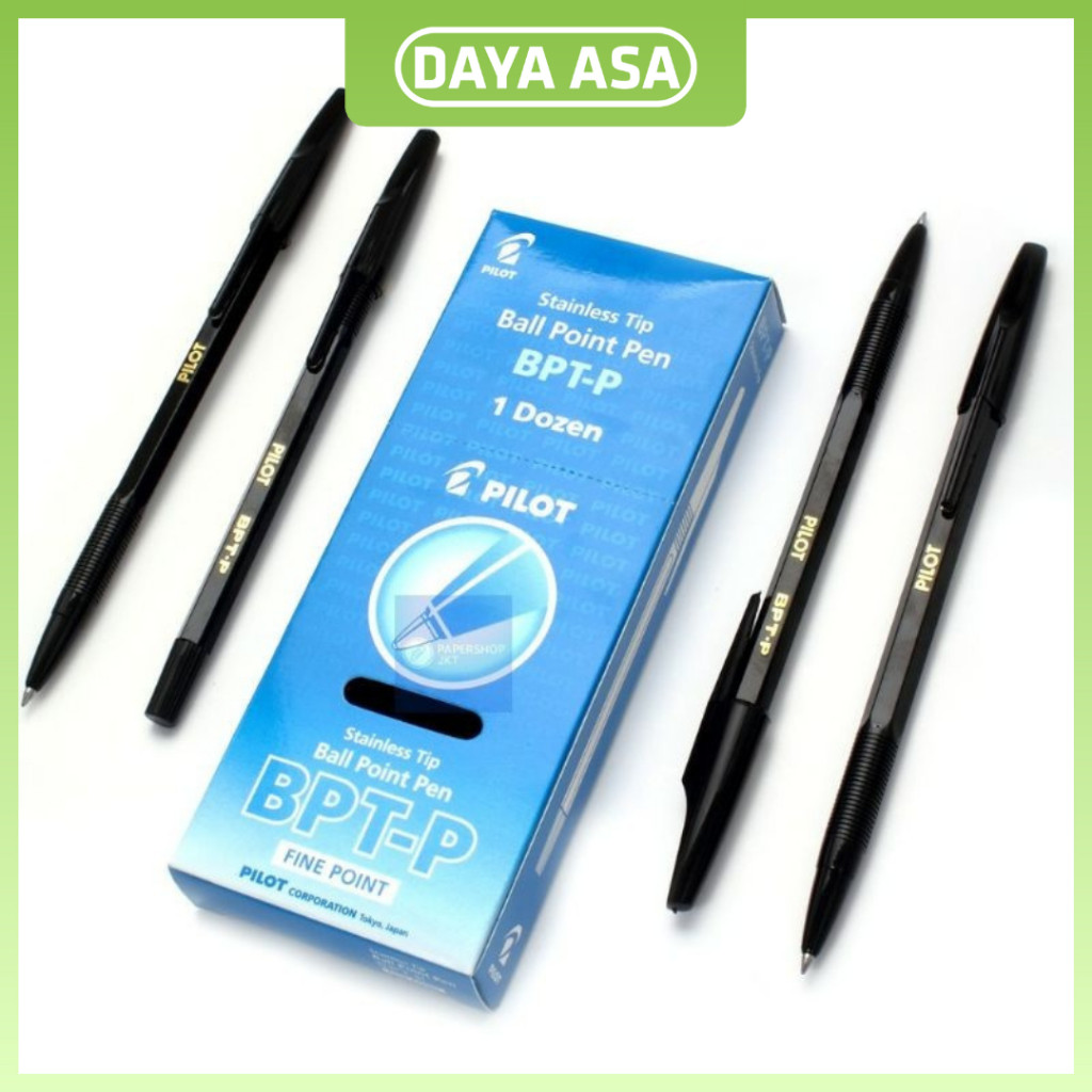 

12 pcs Pena Pilot BPT Hitam Pulpen Ballpoint Bolpen