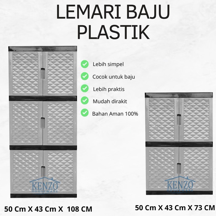 Lemari Plastik Susun 2 Lemari Baju Plastik Susun 2 Minimalis Kunci Ready