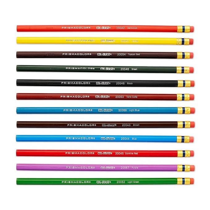 

PRISMACOLOR COL-ERASE ERASABLE 12 COLORED PENCILS