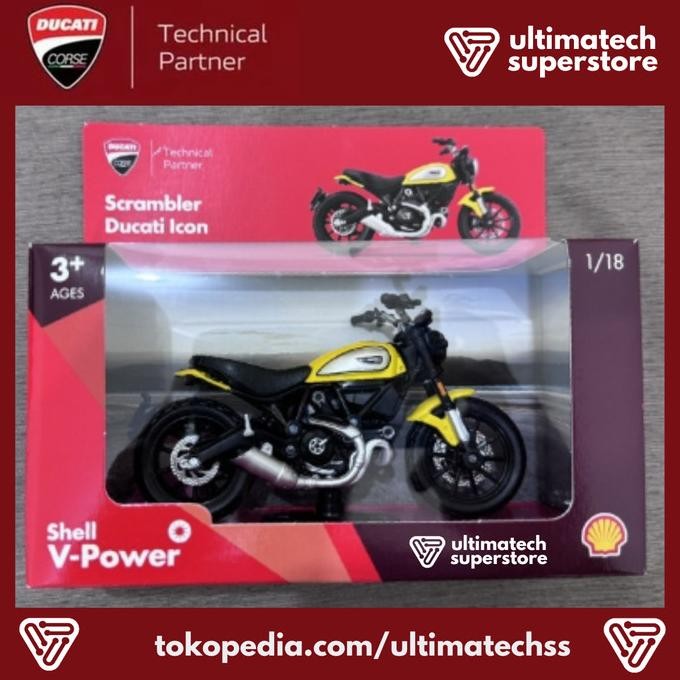 Shell Ducati Scrambler Icon Diecast Maisto Scale 1:18