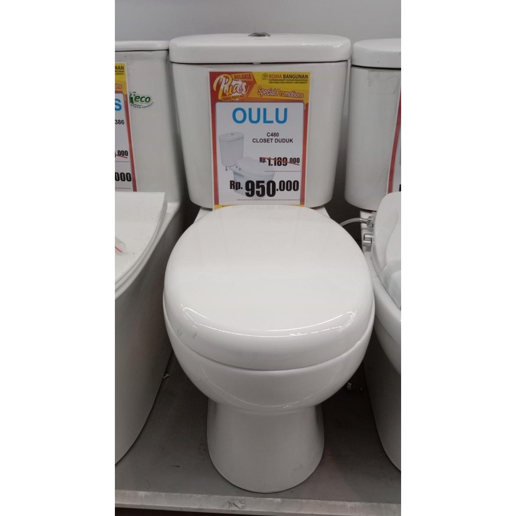 Diskon Kloset / Closet Duduk / Toilet Oulu C480 C 480 Siphonic White