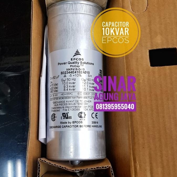 Epcos Three-Phase Capacitor Mkp 415 D10-01 / Kapasitor 10Kvar Epcos