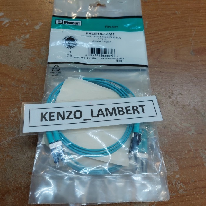 Patch cord FO panduit 1 meter OM3 MULTIMODE DUPLEX LC TO DUPLEX LC