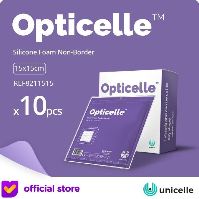 

TERSEDIA OPTICELLE NON BORDER - SILICONE FOAM NON BORDER DRESSING -15X15 -1 BOX