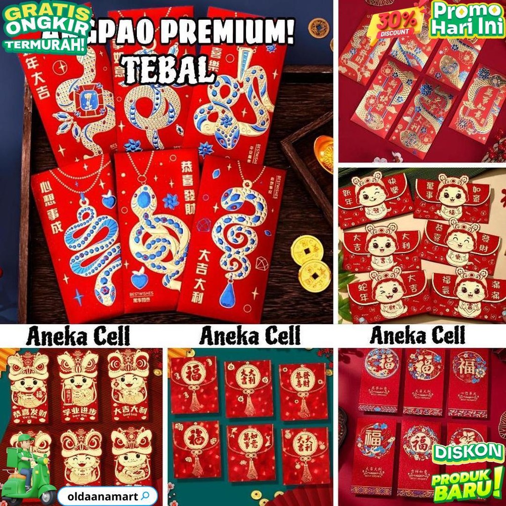 

[Premium] Angpao Imlek Netral Ular 2025 Panjang Glitter Biru 3D Timbul Shio Ular Hong Bao Fung Pau | Amplop Angpau Telinga Kepala Lucu Imlek Ular Chinese New Year Tahun Baru Sincia D Promo 10.10