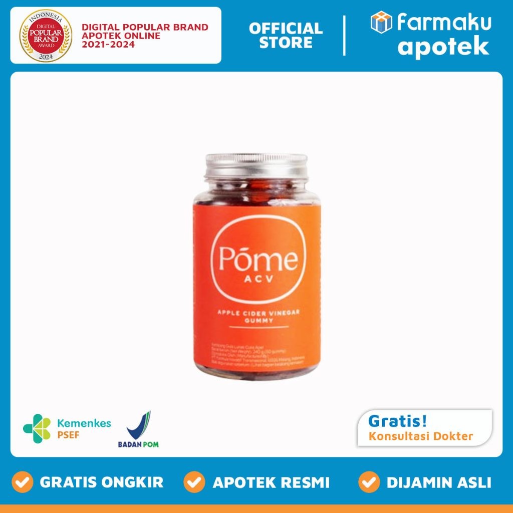 

Pome Apple Cider Vinegar Gummy Botol Isi 60 - SLW