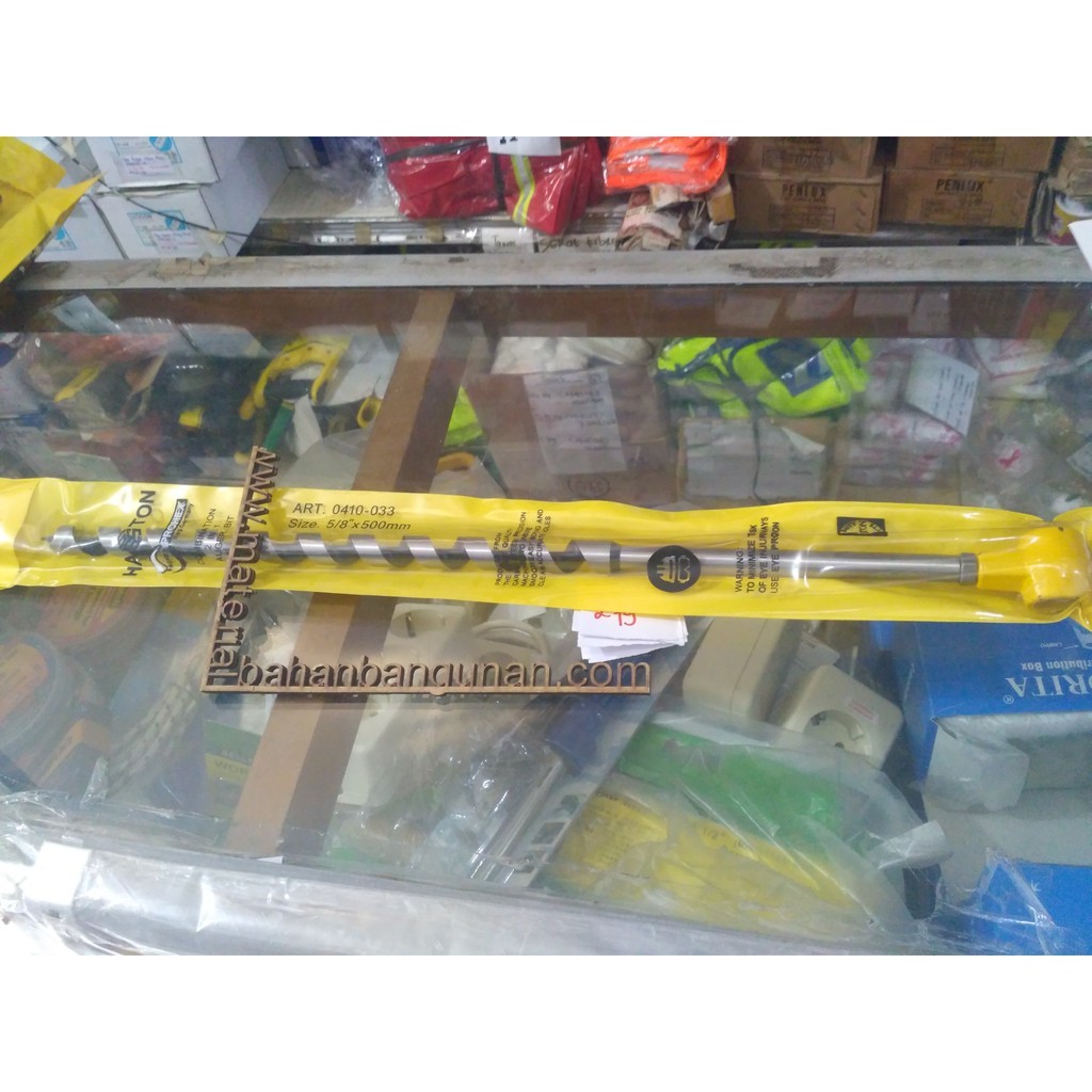 mata bor besar manual 0.625 x 500 mm pembolong kayu prohex haston 2in1 DISKON7