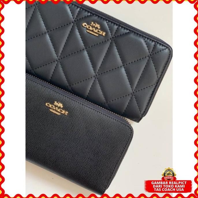 DOMPET WALLET COACH ACCORDION QUILTED LEATHER WANITA BRANDED ORIGINAL