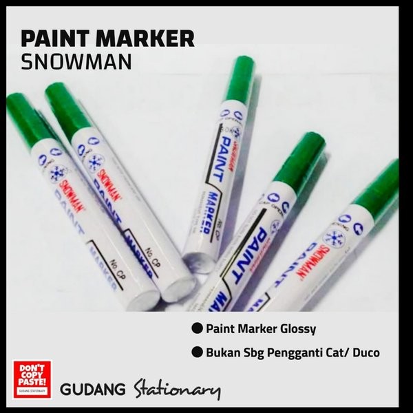 

Terlaris Spidol Permanent Paint Marker Snowman Hijau Isi 12 Pcs New