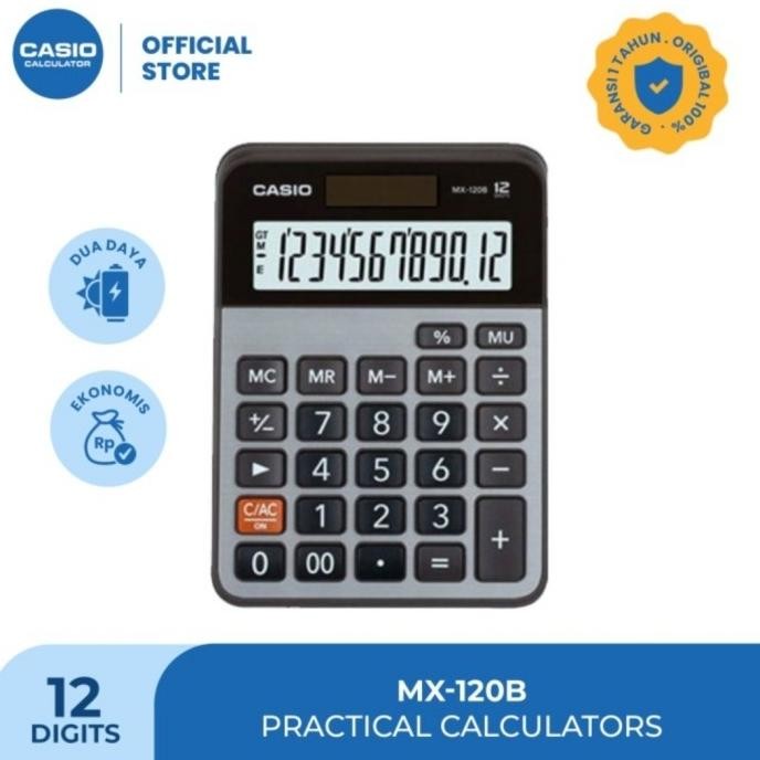 

BEBAS ONGKIR - CASIO MX-120 - KALKULATOR DESKTOP/KANTOR CALCUATOR