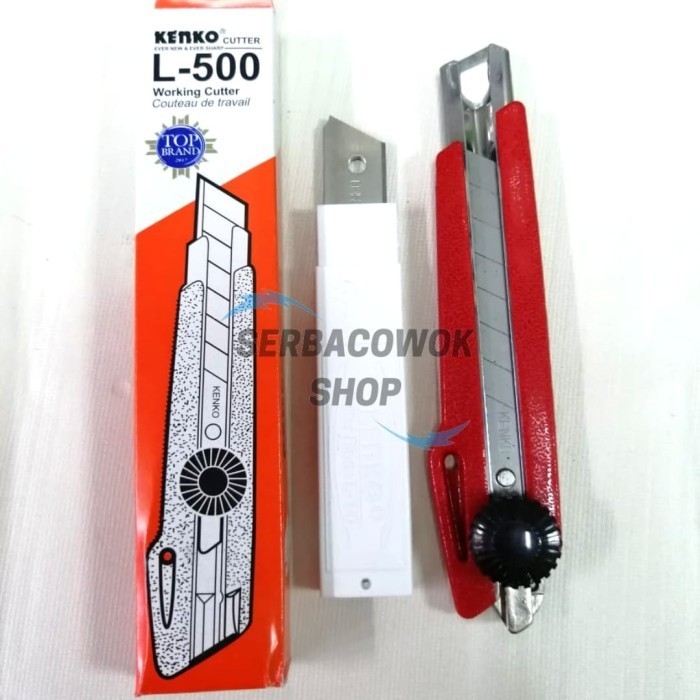 Paket Pisau Cutter KENKO L 500 Besar + Isi Cutter 1 pak Cutting Knife DISKON Kode 1416
