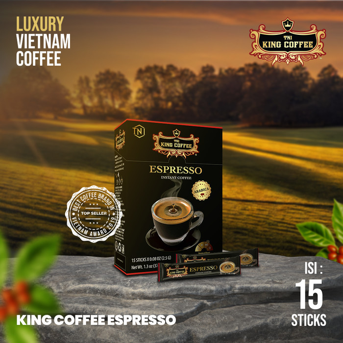 

Kopi Vietnam King Coffee Espresso Instant isi 15 sachet - Trung Nguyen HOT SALE