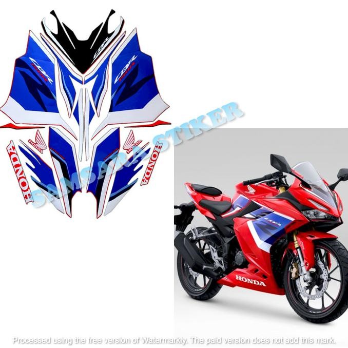 STICKER STRIPING MOTOR HONDA CBR 150R 2021 MERAH BIRU STANDAR FULL SET HARGA SPESIAL