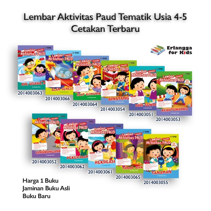 

HOT SALE! Lembar Aktivitas Paud Tematik Usia 4-5 Tahun Erlangga