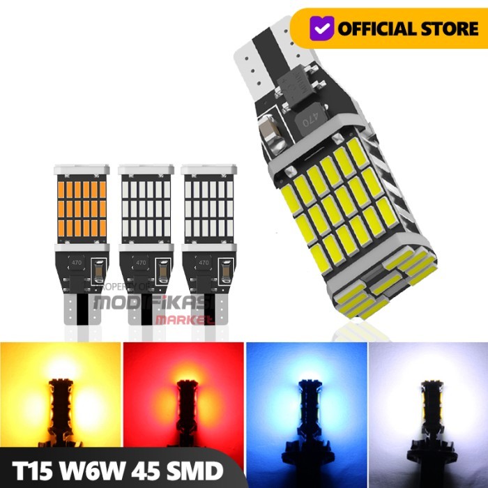 LAMPU MUNDUR T15 45 SMD AVANZA GEN 2 ALL NEW AVANZA 2019 ULTRA BRIGHT - Merah