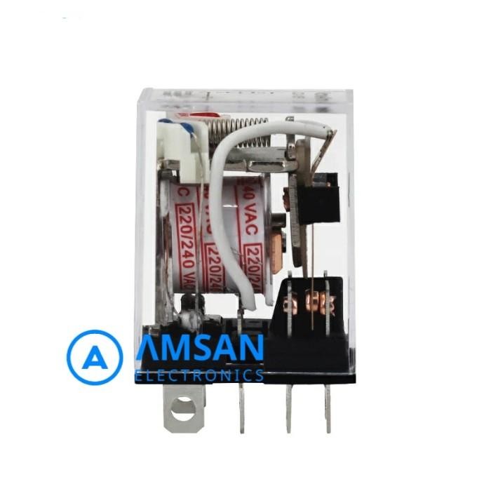 Relay LY2N 2NO 2NC dengan LED indikator 8pin 2x10A / JQX-13F / HH62P Import Premium