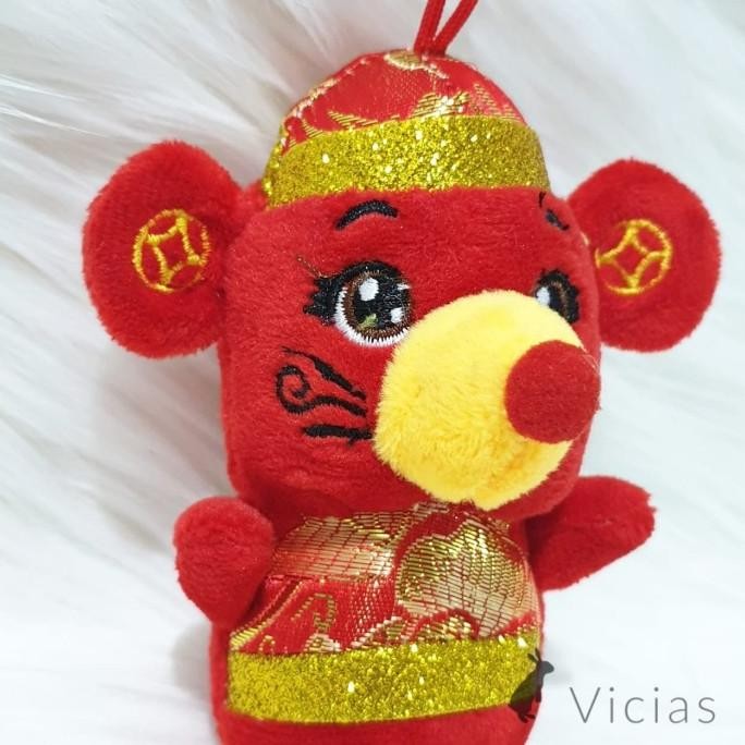 pui GK004 - Gantungan Boneka Tikus Hoki Dekorasi Imlek Sincia - 15cm