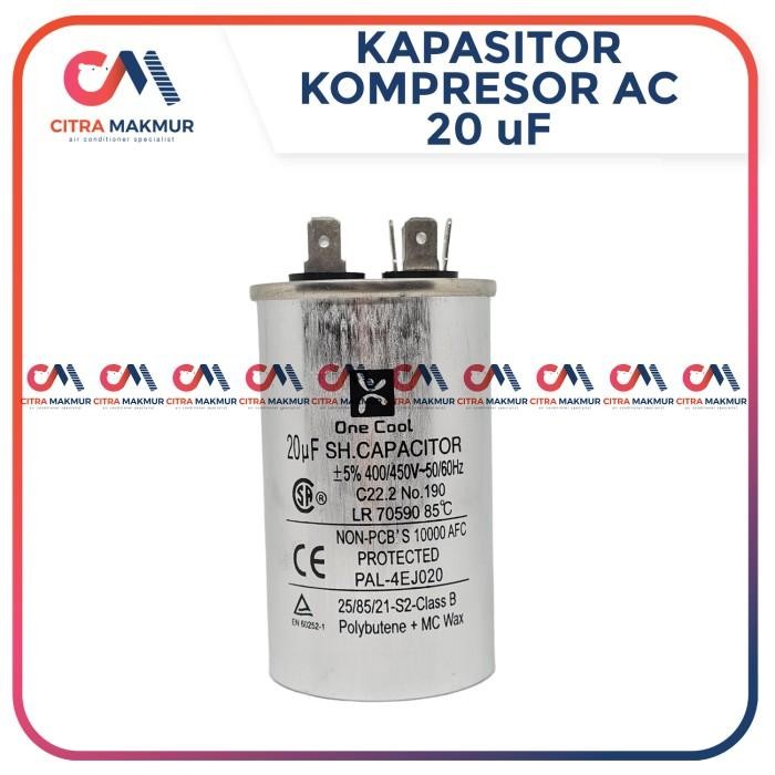 Kapasitor AC 20 uF Capasitor Outdoor Kompresor Panasonic 1/2 1 pk Gree Import Premium