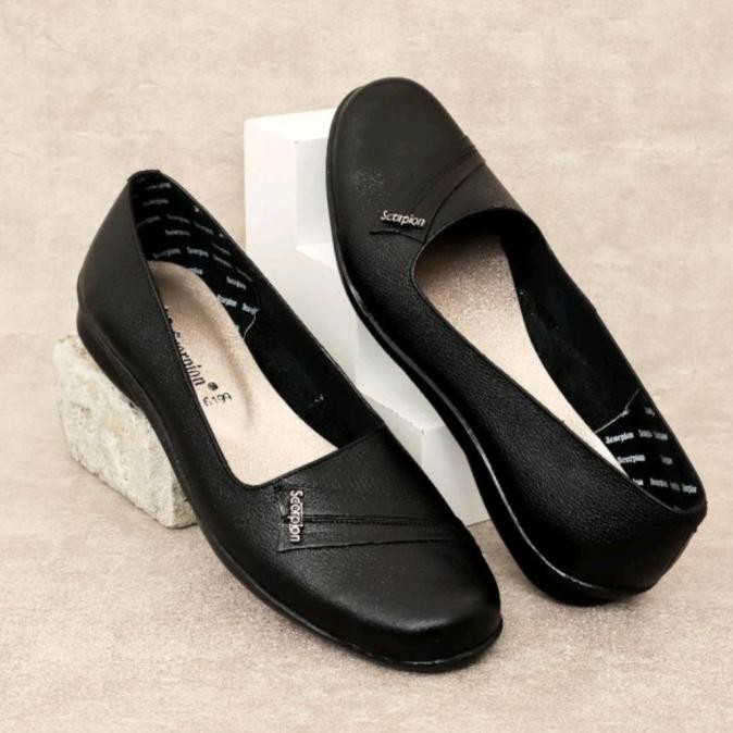 Jual Sepatu Kulit Wanita Scorpion 6199 Hitam