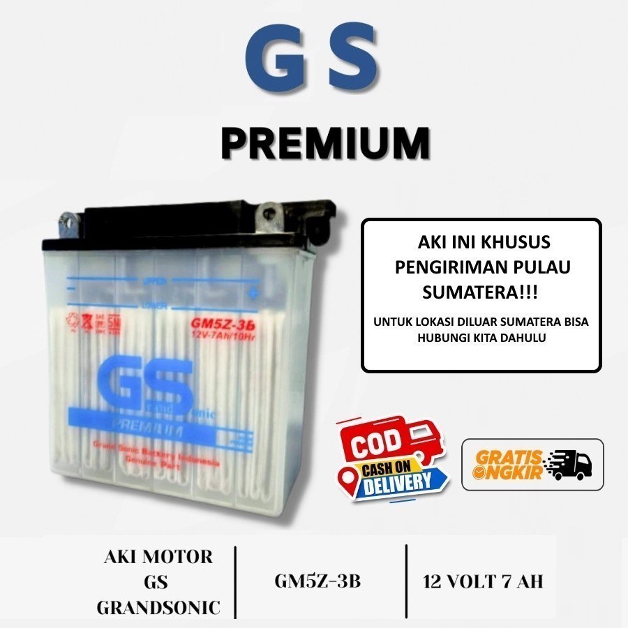 Aki Motor Suzuki Satria R 2 Tak GM5Z-3B Grand Sonic Aki Basah