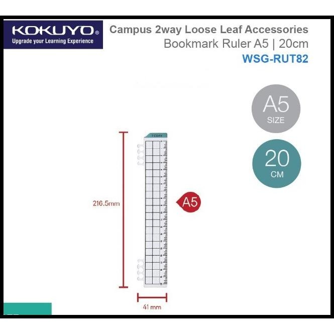 

Kokuyo Loose Leaf Accessories Bookmark Ruler Wsg-Rut82 20Cm