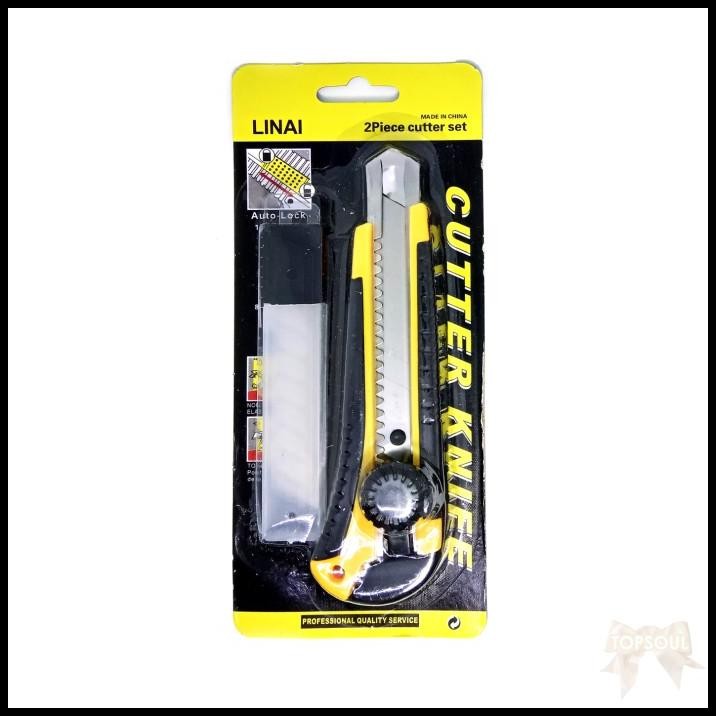 

Cutter Auto Lock Putar + Bonus Isi 4Pc / Pisau Potong Linai