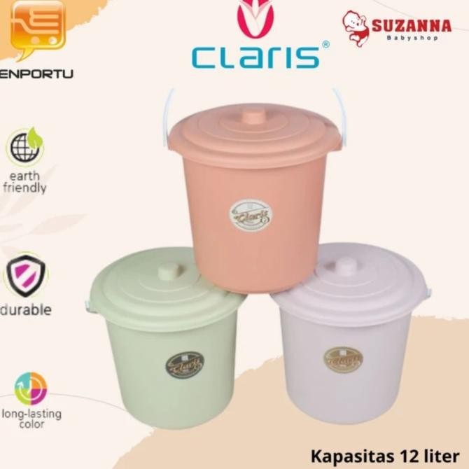 CLARIS EMBER PLASTIK 12 LITER + TUTUP 1201T