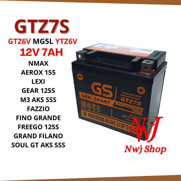 Aki Kering Motor Gs Gen Smart Gtz7S Gtz6V Ytz7S Ytz6V Mf