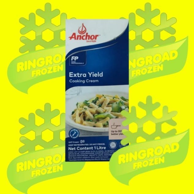 

BERKUALITAS ANCHOR EXTRA YIELD COOKING CREAM 1 LITER - KRIM UHT DICAMPUR SUSU Kode 372