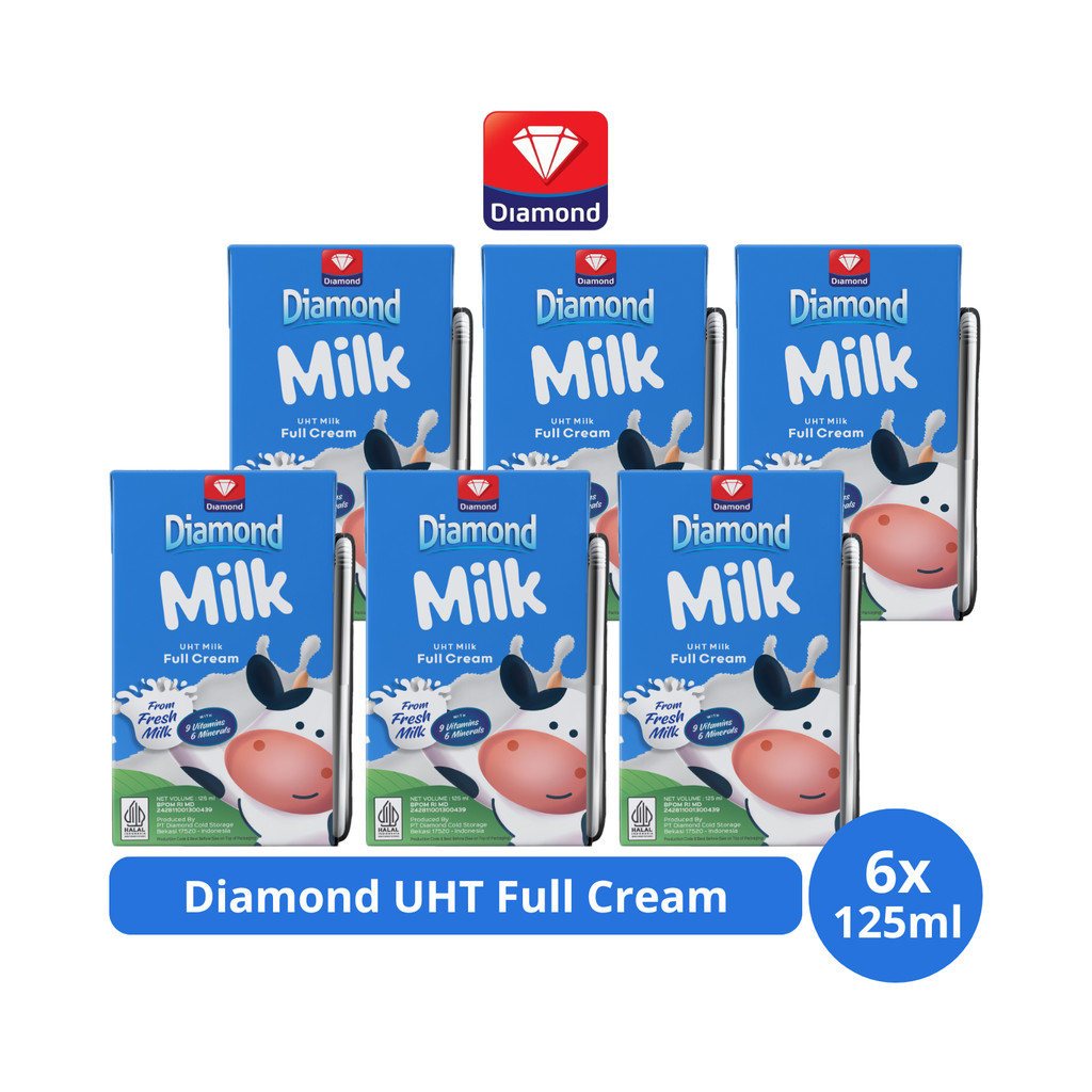 

Diamond Milk Susu UHT Full Cream 125ml x 6 pcs