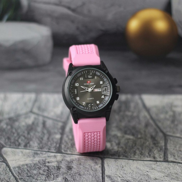 Jam Tangan Wanita Swiss Army Tali Karet Tanggal & Hari Aktif Sale