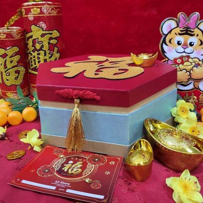 

Sale! Paket box dekorasi sakura hampers imlek cny parcel kado kue kering 13