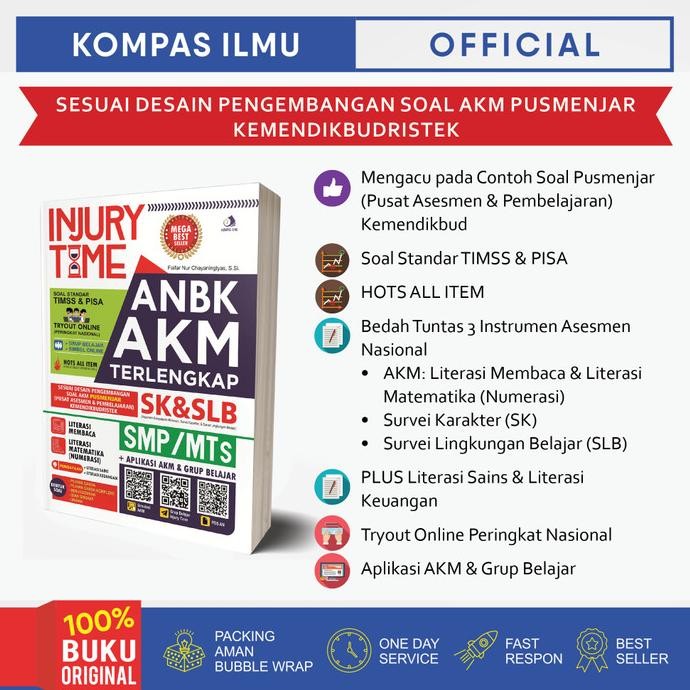 

Buku INJURY TIME ANBK AKM TERLENGKAP SMP/MTs STANDAR TIMSS & PISA