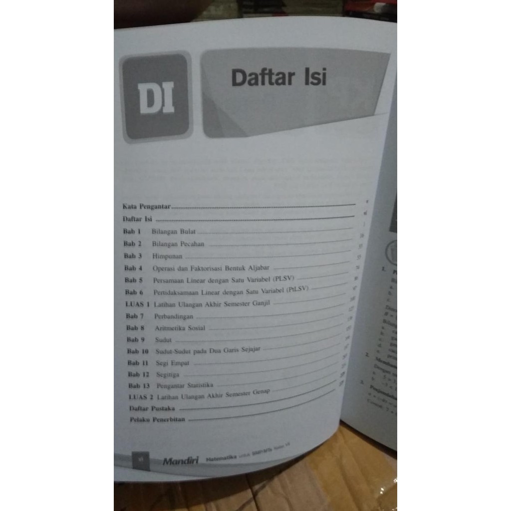 

MANDIRI MATEMATIKA 1 UNTUK SMP/MTs KELAS VII ( K13N ) ERLANGGA