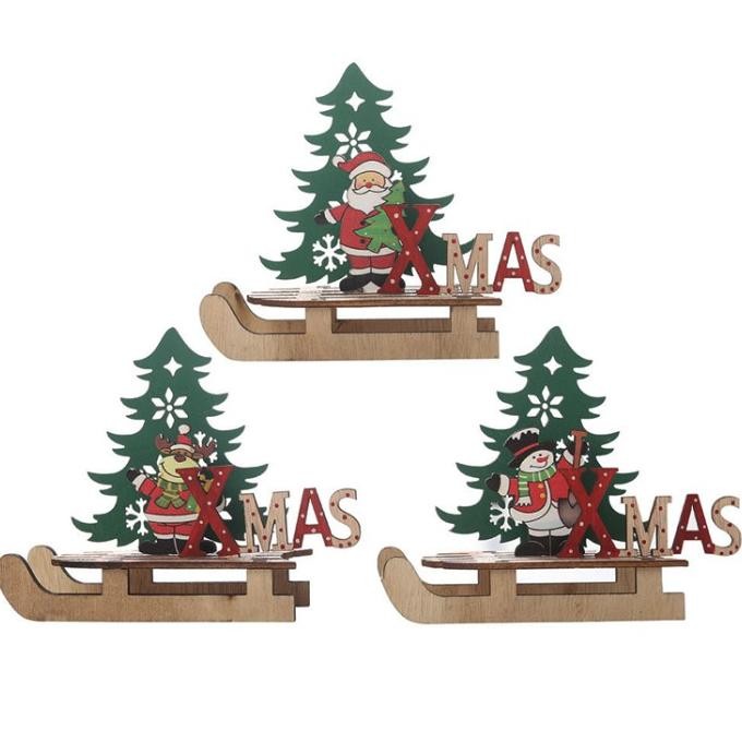 

Sale! Dekorasi natal aksesoris seluncur kayu xmas