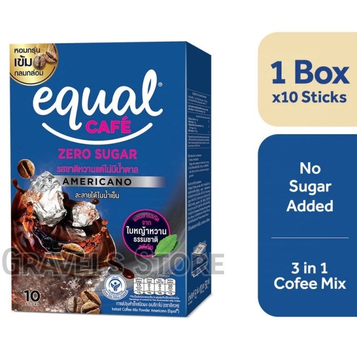

Zero Ugar Equal Cafe Americano Coffee 10 Bo Tevia