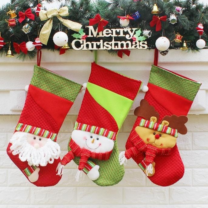 

Sale! Aksesoris dekorasi hiasan natal Christmas Stockings Besar Gantungan