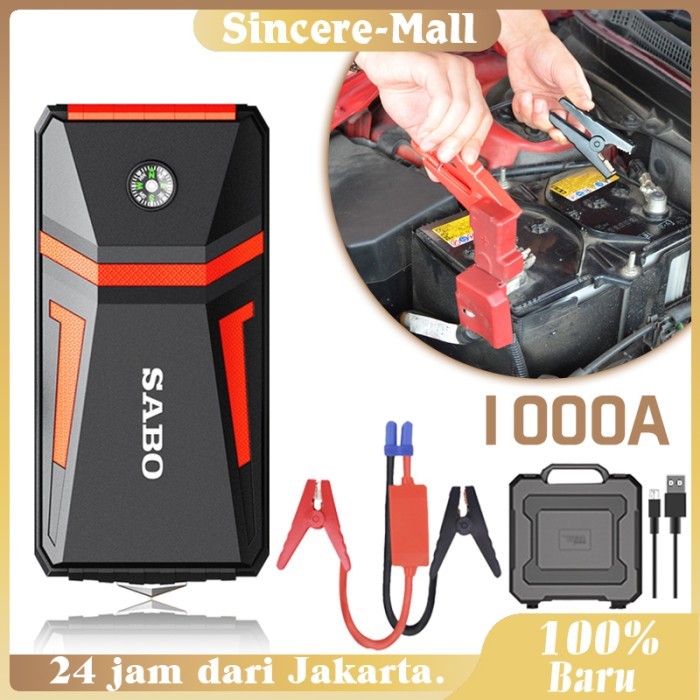 Jumper Aki Mobil Portable 1000Mah Powerbank Aki Mobil Jumper Jump Starter Aki Mobil