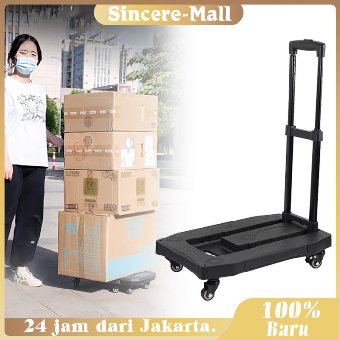 Troli Lipat Troli Barang 4 Roda Foldable Trolley Barang Lipat