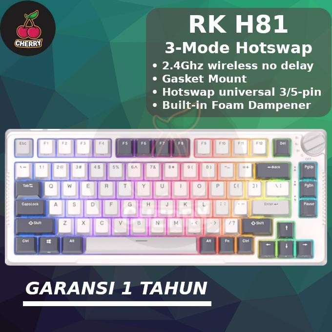 Royal Kludge RK H81 RKH81 81 Keys Gasket Wireless Mechanical Keyboard