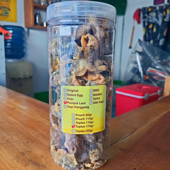 

NEW PRODUK KERIPIK KULIT IKAN SALMON RASA RUMPUT LAUT KEMASAN TOPLES 175GR !!!!!