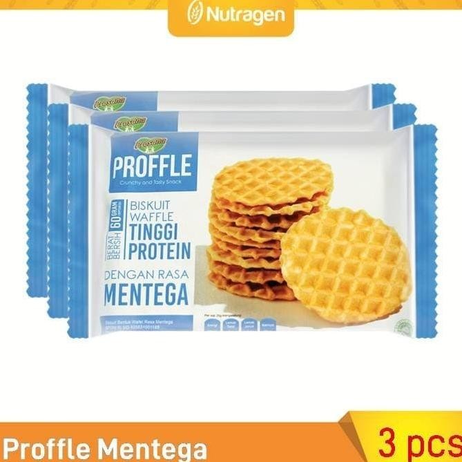 

TERBARU [TOKOCABANG] PROFFLE HIGH PROTEIN WAFFLE MENTEGA ISI 3 @60GR !!!!!